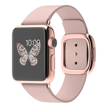 Ремінець Modern Buckle Leather для Apple Watch 38mm | 40mm | 41mm Pink Sand/Gold - ash-mobile.com.ua - фото 1