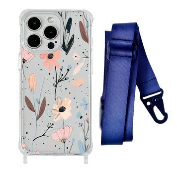 Чохол прозорий з ремінцем Print Flower для iPhone X | XS Floral Dream/Midnight Blue - ash-mobile.com.ua - фото 1