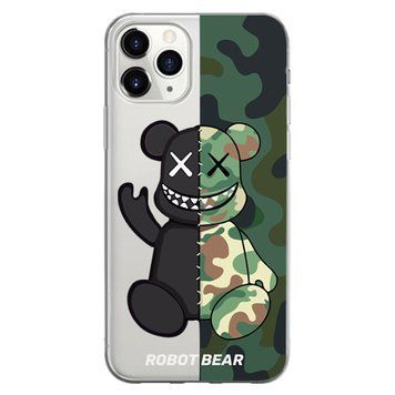 Чохол прозорий Print Robot Bear для iPhone 12 PRO MAX Green - ash-mobile.com.ua - фото 1