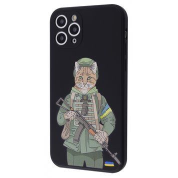 Чохол WAVE Ukraine Edition Case для iPhone 11 Military cat Black - ash-mobile.com.ua - фото 1