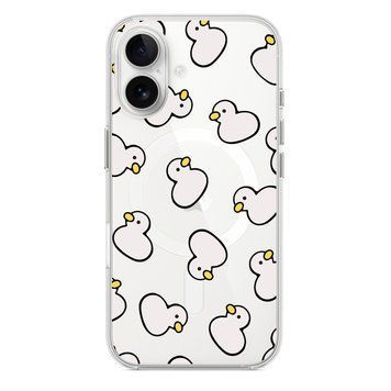 Чохол прозорий Print Duck with MagSafe для iPhone 16 White - ash-mobile.com.ua - фото 1