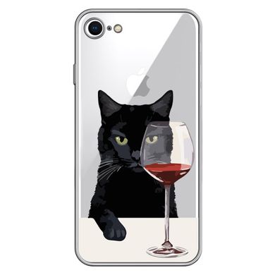 Чехол прозрачный Print Mood swings для iPhone 7 | 8 | SE 2 | SE 3 Cat Wine - ash-mobile.com.ua - фото 1