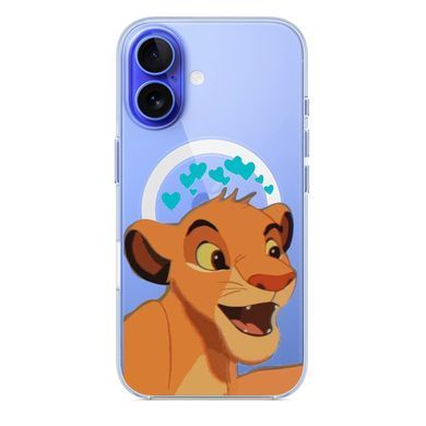 Чохол прозорий Print Lion King with MagSafe для iPhone 17 Air Simba Love Blue
