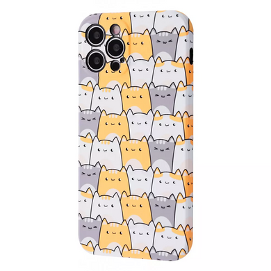 Чехол WAVE NEON X LUXO для iPhone 7 | 8 | SE 2 | SE 3 Cats Big Yellow/Gray купить
