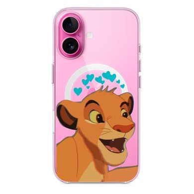 Чохол прозорий Print Lion King with MagSafe для iPhone 17 Air Simba Love Blue