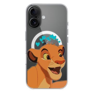Чохол прозорий Print Lion King with MagSafe для iPhone 17 Air Simba Love Blue