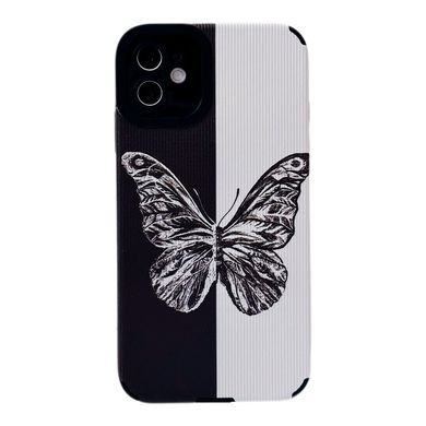 Чехол Ribbed Case для iPhone 12 Mini Big Butterfly Black/White купить