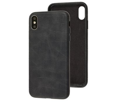 Чохол Leather Crocodile Сase для iPhone XS MAX Black купити