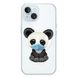 Чехол прозрачный Print Animals with MagSafe для iPhone 15 Panda