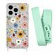 Чохол прозорий з ремінцем Print Flower для iPhone X | XS Sunflower/Avocado