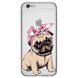 Чехол прозрачный Print Dogs для iPhone 6 Plus | 6s Plus Happy Pug купить