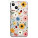 Чехол прозрачный Print Flower для iPhone 15 Sunflower