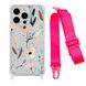 Чохол прозорий з ремінцем Print Flower для iPhone 11 PRO Floral Dream/Hot Pink