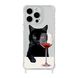 Чохол прозорий з ремінцем Print Mood swings для iPhone 15 Plus Cat Wine - ash-mobile.com.ua - фото 1