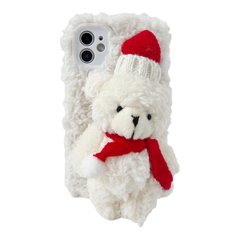 Чохол 3D Bear Plush Case для iPhone 12 White купити