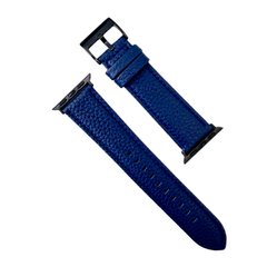 Ремінець New Hermes Leather для Apple Watch 42mm | 44mm | 45mm | 49mm Midnight Blue