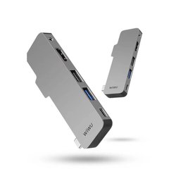 Перехідник для Macbook USB-C хаб WIWU T5 5 in 1 Gray купити
