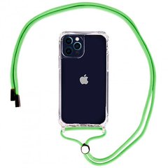 Чехол Crossbody Transparent со шнурком для iPhone 13 PRO MAX Lime Green