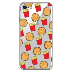 Чохол прозорий Print FOOD для iPhone 7 | 8 | SE 2 | SE 3 Burger and French fries купити