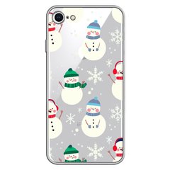 Чохол прозорий Print NEW YEAR для iPhone 7 | 8 | SE 2 | SE 3 Snowmen купити