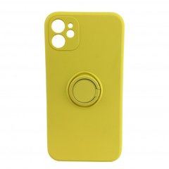 Чехол Silicone Case Full Camera Ring для iPhone 12 Yellow купить