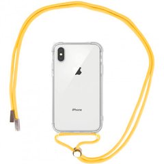 Чохол Crossbody Transparent на шнурку для iPhone X | XS Yellow купити