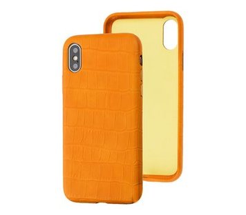 Чохол Leather Crocodile Сase для iPhone XS MAX Orange - ash-mobile.com.ua - фото 1