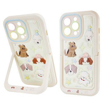 Чохол Paws Case + Stand для iPhone 12 PRO MAX Fluffy Dogs Cream - ash-mobile.com.ua - фото 1