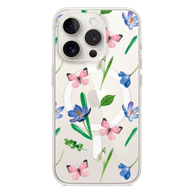 Чохол прозорий Print Butterfly with MagSafe для iPhone 11 PRO MAX Pink - ash-mobile.com.ua - фото 1