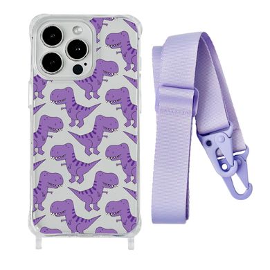 Чехол прозрачный с ремешком Print Dinosaur для iPhone 7 | 8 | SE 2 | SE 3 Dinosaur/Glycine - ash-mobile.com.ua - фото 1