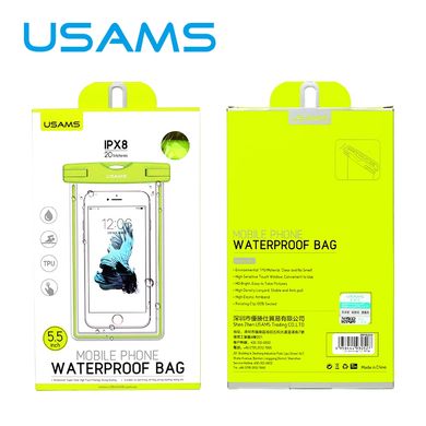 Чохол водонепроникний Usams для мобільного телефону до 5.5" Green (YD001)