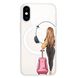 Чохол прозорий Print Adventure Girls with MagSafe для iPhone XS MAX Pink Bag купити