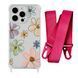 Чехол прозрачный с ремешком Print Flower для iPhone X | XS Spring Breeze/Rose Red