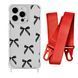 Чехол прозрачный с ремешком Print Mood swings для iPhone 17 Air Bow Black/Red