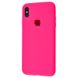 Чехол Silicone Case Full для iPhone X | XS Electric Pink
