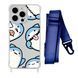 Чехол прозрачный с ремешком Print Shark для iPhone 14 PRO Shark More/Midnight Blue