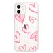 Чехол прозрачный Print Love Kiss with MagSafe для iPhone 12 | 12 PRO Heart Pink купить