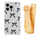 Чохол прозорий з ремінцем Print Mood swings для iPhone 15 Plus Bow Black/Yellow