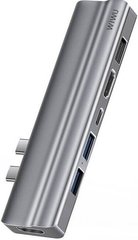 Перехідник для Macbook USB-C хаб WIWU T9 8 in 1 Gray купити