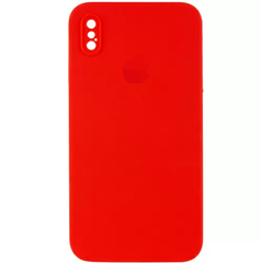 Чехол Silicone Case FULL+Camera Square для iPhone X | XS Red купить