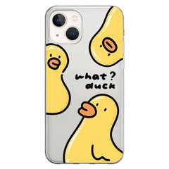 Чехол прозрачный Print Duck для iPhone 15 Plus Duck What?