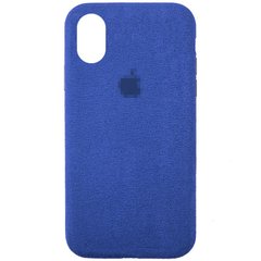 Чохол Alcantara Full для iPhone X | XS Midnight Blue купити