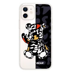 Чехол прозрачный Print Robot Bear with MagSafe для iPhone 11 Black купить