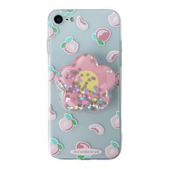 Чохол Popsocket Flower Peach Case для iPhone 7 | 8 | SE 2 | SE 3 Clear Pink купити