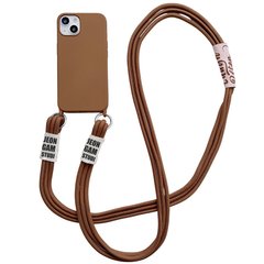 Чехол TPU two straps California Case для iPhone 13 Brown