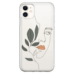 Чехол прозрачный Print Leaves для iPhone 12 MINI Face купить