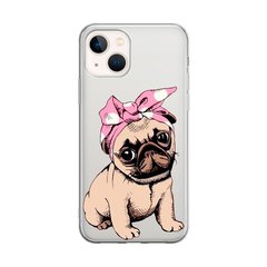 Чохол прозорий Print Dogs для iPhone 15 Plus Happy Pug