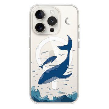 Чохол прозорий Print Animal Blue with MagSafe для iPhone 13 PRO Whale - ash-mobile.com.ua - фото 1