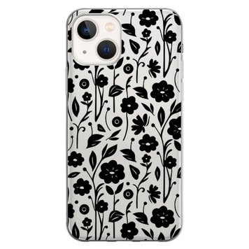 Чохол прозорий Print Flower для iPhone 14 Plus Floral Black - ash-mobile.com.ua - фото 1