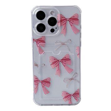 Чохол прозорий з кишенею ASH PRINT для iPhone X | XS Bow Pink - ash-mobile.com.ua - фото 1